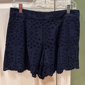 NWT navy blue LOFT eyelet shorts size small